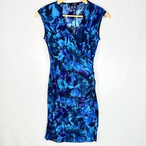 Chaps Blue Wrap Style Dress PS